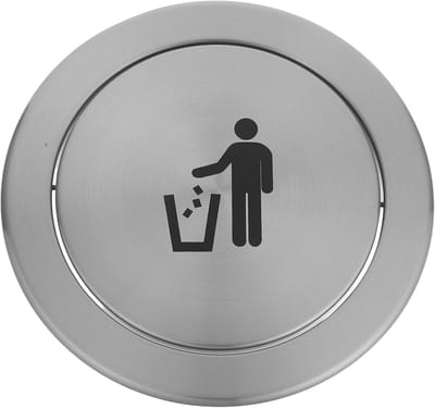 Afvalbakdeksel Aanrecht - Afvalklep Inbouw - Discreet Afvalbeheer - Geurblokkerend Mechanisme - 23.8x23.8 cm - Zilver
