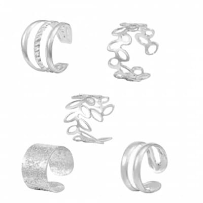 5-Delig- Oorklemmen-Geen gaatje-Zilverkleurig - Charme Bijoux