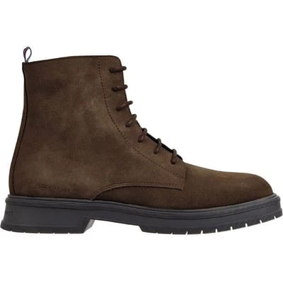 Tommy Hilfiger - Heren Veterschoenen Veterboot Suede - Bruin - Maat 41