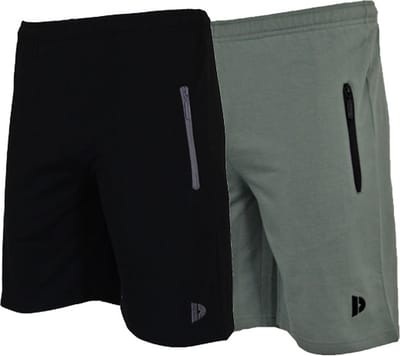 2-Pack Donnay Joggingshort (Nick) - Sportshort - Heren - Black/Jungle green (549) - maat 3XL