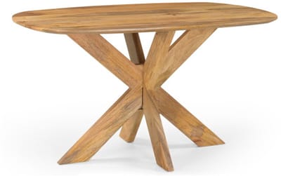 Eettafel Deens Ovaal Runa mangohout met Houten Onderstel 140x90x76 cm