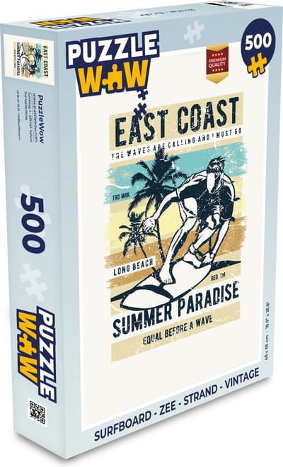Puzzel Surfboard - Zee - Strand - Vintage - Legpuzzel - Puzzel 500 stukjes