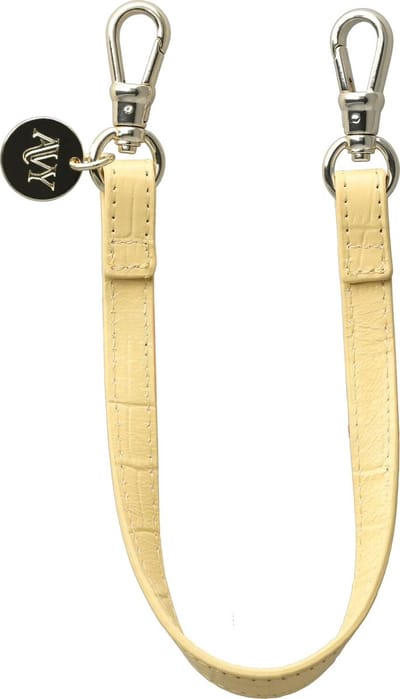 AVY Polsband Telefoonkoord | Leren Polsband | Kort Koord | voor Hoesjes met Koordhaakjes | Geschikt voor iPhone, Samsung en meer | 30cm | Luxe lederen stijl | Leather Croco Geel