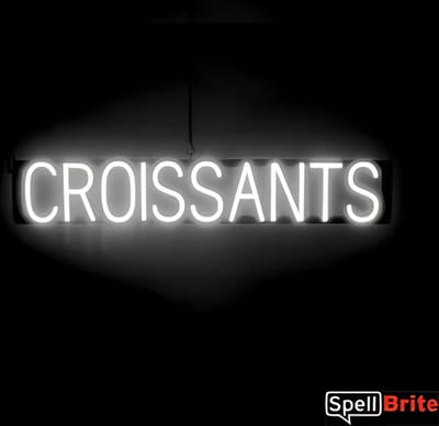 CROISSANTS - Lichtreclame Neon LED bord verlicht | SpellBrite | 94 x 16 cm | 6 Dimstanden - 8 Lichtanimaties | Reclamebord neon verlichting