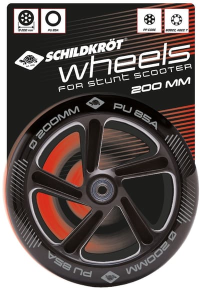 Schildkröt Kick Scooter Stepwiel 200mm Zwart set van 2 stuks