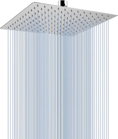 Famanu – Vierkante regendouchekop van 304 roestvrij staal, 25 cm, verchroomd, vervangende hoofddouche