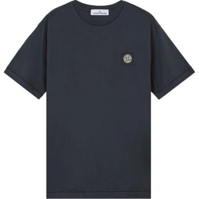 Stone Island Logo Pullover Ronde Hals T-shirt Heren T-shirts Donkerblauw K1S152100039S0013-V0020 L black