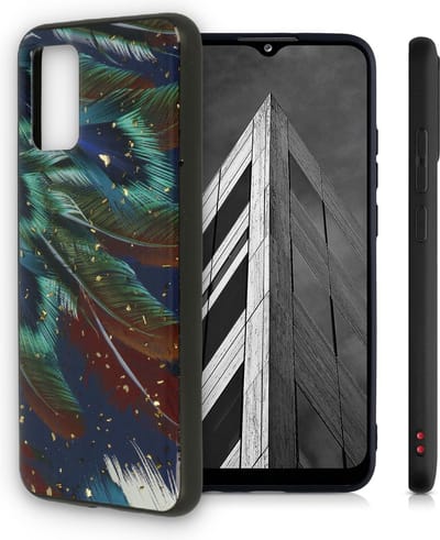 HB Hoesje Geschikt voor Samsung Galaxy A32 4G - Veren Print - Siliconen Back Cover