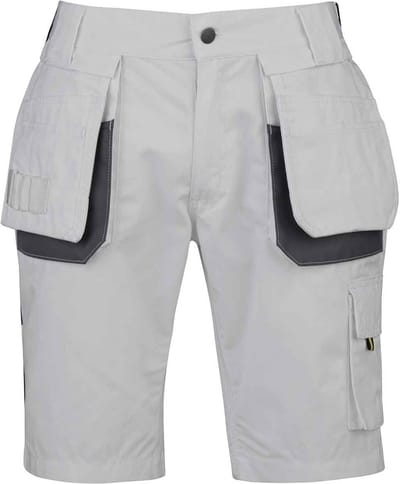 STØRVIK Job Korte Schildersbroek Werkbroek Heren - Werkshort - Werkbermuda - Werk Short - Maat M - Wit