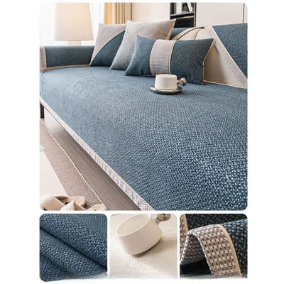 Japanse stijl geweven katoen en linnen bankkussen vier seizoenen universele antislip bankhoes nieuwe 2024 rugleuning hoes handdoek 70*70cm