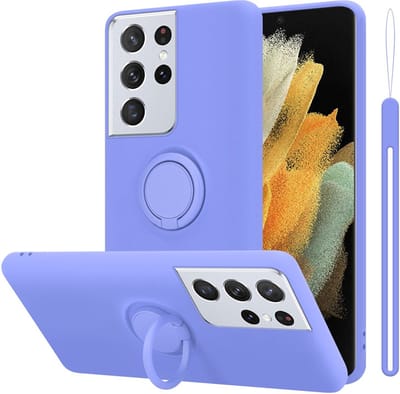 Cadorabo Hoesje geschikt voor Samsung Galaxy S24 ULTRA in LIQUID LICHT PAARS - Beschermhoes van flexibel TPU silicone Case Cover met ring