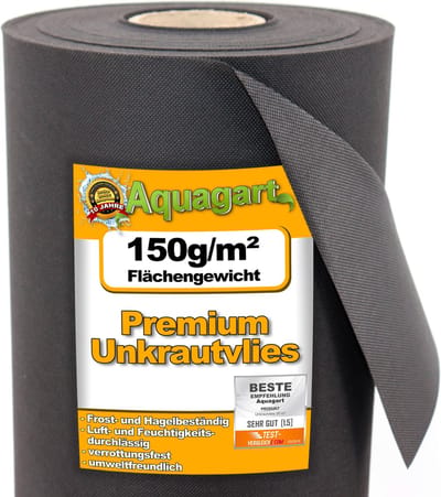 6 m² tuinvlies, onkruidwerend doek, onkruidbarrière, mulchfolie, mulchvlies, 150 g, 2 m breed