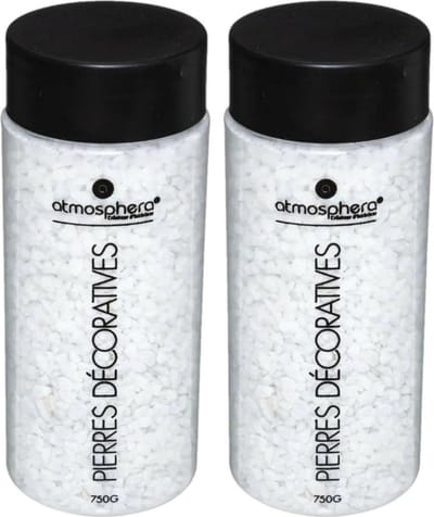 Atmosphera decoratie/hobby stenen/steentjes - 2x - wit - klein formaat - potje 750 gram - Aquarium en vazen vulling