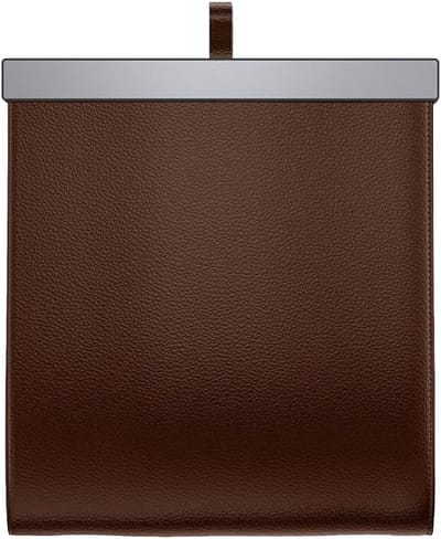 Auto prullenbak - auto vuilnisbak - 28.5*27*2cm - Aluminiumlegering + PU-materiaal - magnetisch openen en sluiten - draagvermogen tot 5 kg - waterdicht en ophangbaar - Luxe leer - 1 stuk - Donkerbruin