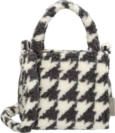Beagles Navarra Hand & Schoudertasje Teddy Soft Small - Pied de poule Grijs