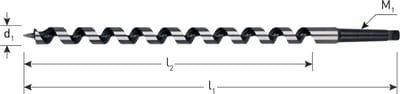Rotec slangenboor, GOLD-LINE, Azobé, MK2, Ø 22 x 380 / 480 mm