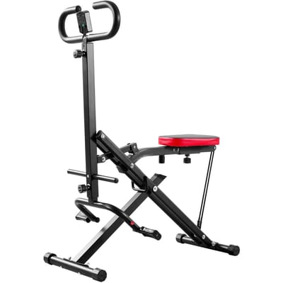 Machine à Squats, Machine à Rameur Squat Profond pour la Maison, Installation Facile et Équipement d'Exercice Pliable, Machine d'Entraînement des Fessiers avec 2 Résistances Haute Résistance