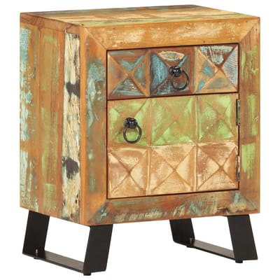 vidaXL - Nachtkastje - 40x30x50 - cm - massief - gerecycled - hout