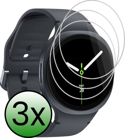 Screenprotector - 3 Stuks Geschikt voor Samsung Galaxy Watch 8 (40 mm) - Extra Sterk - Tempered Glass - Gehard Glas - Beschermglas Screen Cover - Bescherm Protector voor Smartwatch