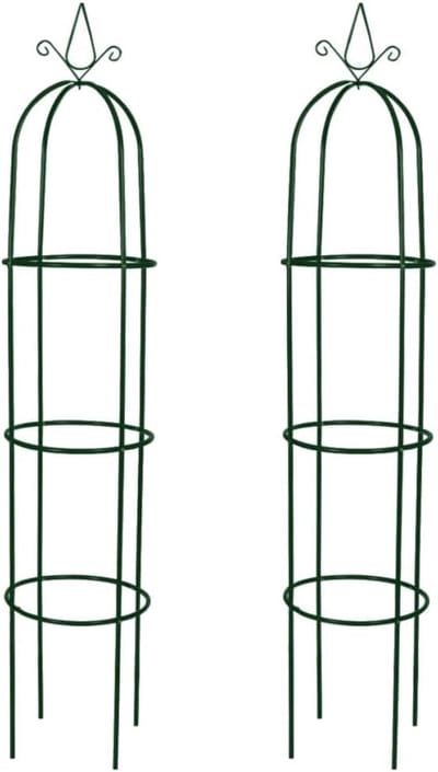 Rozenbogen Toren - Klimplant Steun - Tuin Decoratie - Set van 2 - 38 x 190 cm - Donkergroen