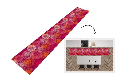 Keukenloper - Loper keuken - Bloemen - Regenboog - Dahlia - Patronen - 300x50 cm - Keukenloper vinyl