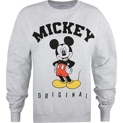 Disney Dames/dames Hello Mickey Mouse Sweatshirt (Lichtgrijs/zwart)
