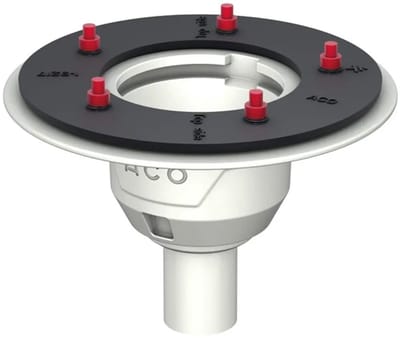 Aco Afvoerlich.320x180mm DN50, 90° m.geëpoxeer.Afd.flens