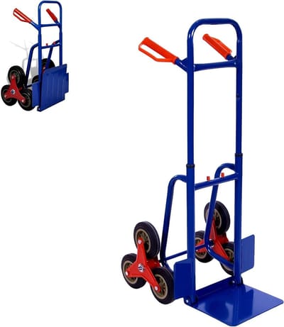 Trapsteekwagen - Hulpmiddel Transportkar - Goederen Verplaatsen - 6-Wielig Ontwerp - 120 kg Laadvermogen - Blauw