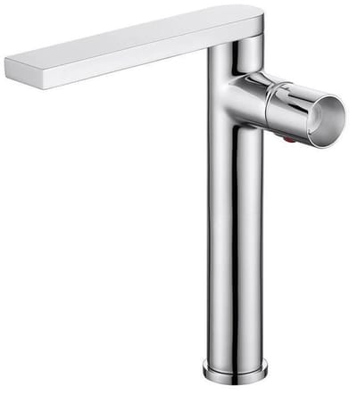 Hudor Wastafelkraan Chroom - Erymanthe 003 Verhoogde Wastafelmengkraan - Moderne Hoge Uitloop - Verchroomd Messing - Waterbesparend