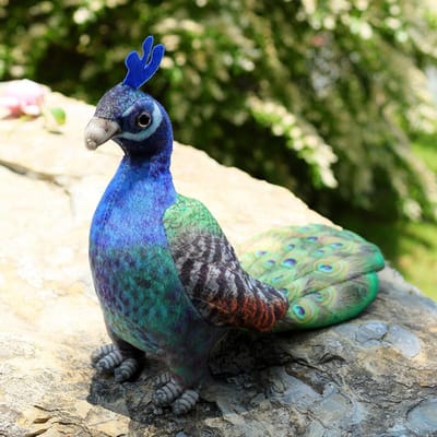 25cm Simulatie Knuffeldier Leuke Vogels Papegaaien Toekan Adelaar Pauw Pluche Speelgoed Uil Speelgoed Educatief Cadeau Voor Kinderen blue