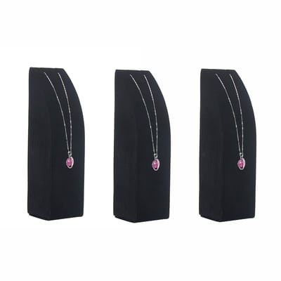 Dailygoody - Drop Necklace Organizer - 3-delige Sieraad Display - Zwart Velvet - Ruimtebesparend - Perfect voor Kettingen - Geschikt voor Sieraadopsla.