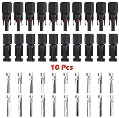 Zonnepaneel Connectoren - Waterdichte Mannelijke/Vrouwelijke Solar Cable Connectors (10 Paar)