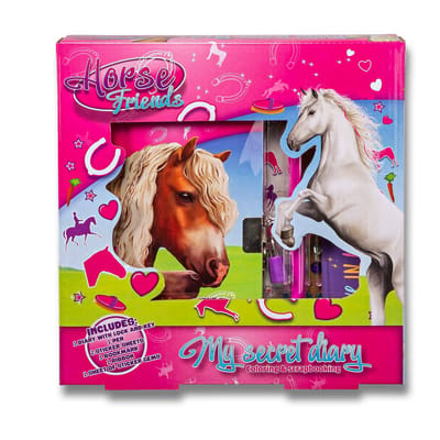 Dagboek met slot en pen Paarden voor Meisjes en Volwassenen + Paarden Stickers