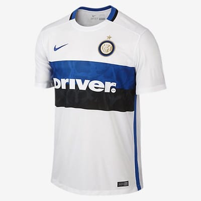 Nike 2015/16 Inter Milan Stadium Away - Voetbalshirt - Maat M - Football White/Royal Blue/Zwart/Royal Blue / Wit Blauw - Inter Milan - Voetbal - Heren Voetbalshirt voor Mannen