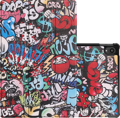 Hoes - Geschikt voor Lenovo Tab P11 - Dun & Stevig - Trifold Bookcase - Hard Cover - Hardcover Book Case - Tablet Hoesje - Graffity