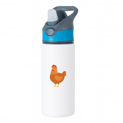 Hacebo® - Kip waterfles met rietje blauw - Kippen - Dieren liefhebbers - Haan - kinderboerderij - vogels - water fles - 650ML