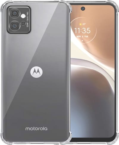Telefoonhoesje Geschikt voor Motorola Moto G32 Transparant - Shockproof TPU Siliconen Case met Stootrand Doorzichtig - Smartphonica geschikt voor Motorola Moto G32
