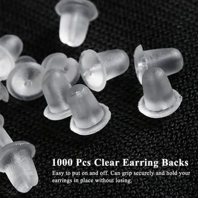 Environ 1000 Pièces Arrière de Boucle d'Oreille Transparentes Sécurité Silicone Embrayage de Boucle d'Oreille Boucles d'Oreilles Accessoires de Bijouterie gray