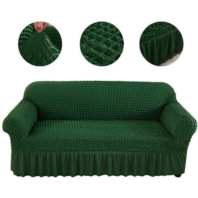 Hoge kwaliteit Seersucker bankhoes voor woonkamerbank met rok anti-stof Unieke zachte stretchhoes voor bank bankhoes 1-seater(90-140cm)