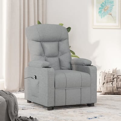 vidaXL - Fauteuil - elektrisch - verstelbaar - stof - lichtgrijs