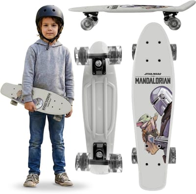 STAR WARS The Mandalorian Kinder fish skateboard 55 cm, antislip board, stabiel van 20-50 kg