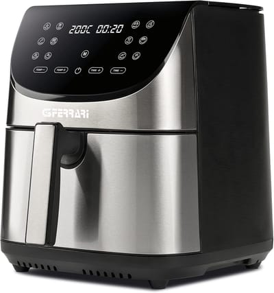 Airfryer XXL - Heteluchtfriteuse Friggitrice - Gezond Koken - Snelle Luchtcirculatie - 8 Liter - Zwart/Staal