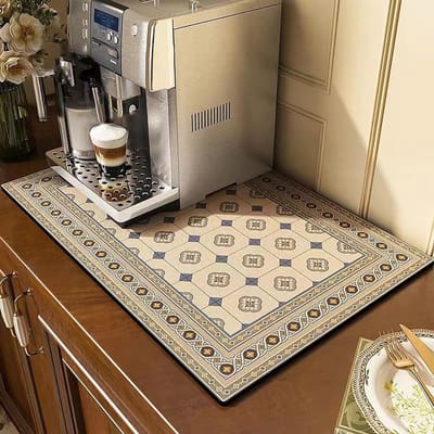 Afdruipmat, voor servies, koffiezetapparaat, sneldrogend, absorberend, voor aanrecht, serviesplank, glazen, antislip en geen waterlekkage, 40 x 60 cm, K