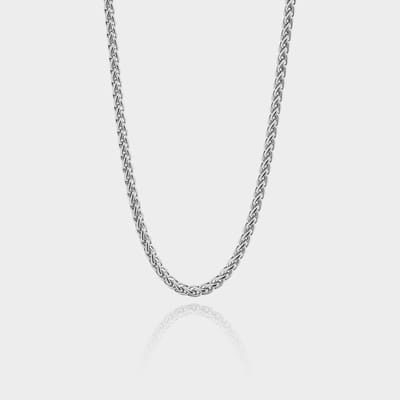 Wheat Ketting 5 mm - Zilveren Schakelketting - 50 cm lang - Ketting Heren - Olympus Jewelry