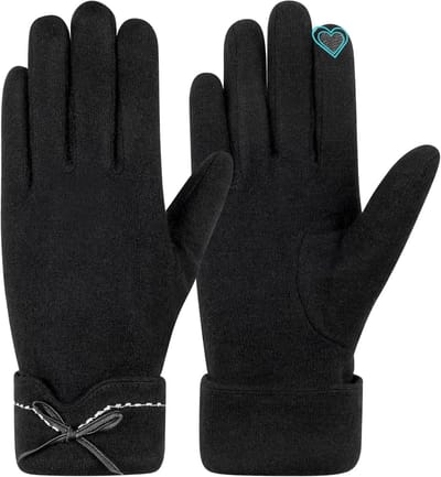 Dames Fleece Winterhandschoenen met Touchscreen Functie - Zachte Gebreide Warme Handschoenen voor Koude Dagen