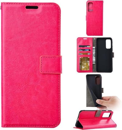 LuxeBass Boekhoesje geschikt voor iPhone 13 Pro - Roze gsm hoesje - telefoonhoes - telefoonhoesjes