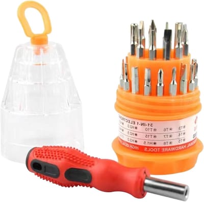Precisie Schroevendraaierset - Gereedschapsset Reparatie - Elektronica Repareren - Compleet met Bits - 31 Delig - Grijs