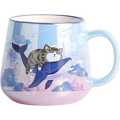 Keramische Mok 400ml Waterbekers met Handvat Mok Schattig Cartoon Patroon Ontbijt Havermelk Kop Huishoudelijk Drinkgerei Meisjes Cadeau 400ml