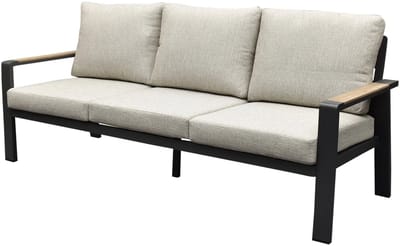 Lola 3-zitsbank aluminium antraciet soft grey kussens