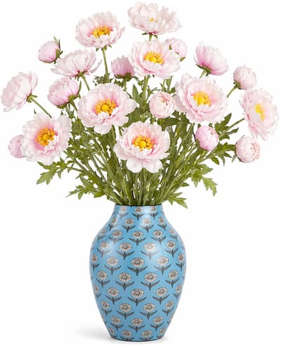 Mica Decorations Kunstbloem Klaproos Poppy - 8x - H62 cm - roze - kunststof - stelen kunstbloemen - boeket - rozen bloemetjes